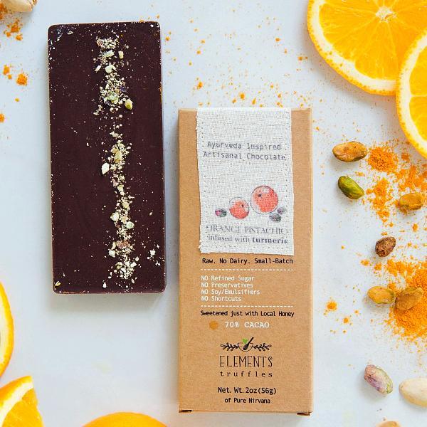 Orange Pistachio Bar With Turmeric Infusion