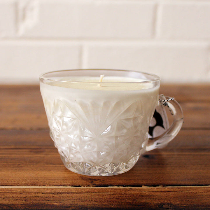 Lavender Lemon Soy Candle in Vintage Punch Glass