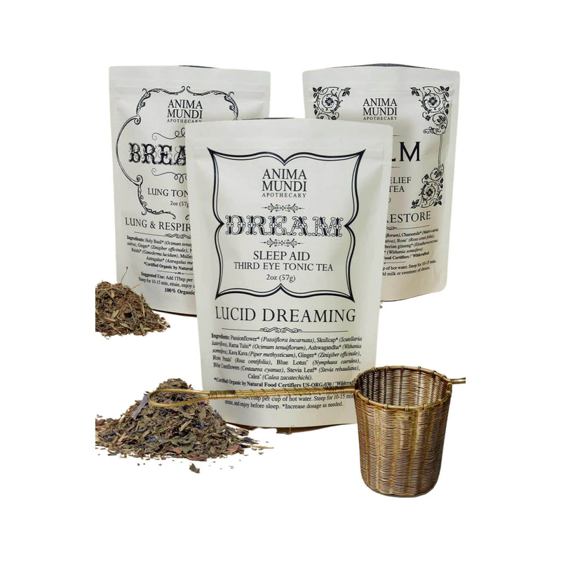Three Teas + Brass Strainer Bundle