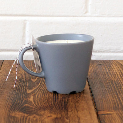 Great Lakes Soy Candles in a Vintage Slate Blue Mug