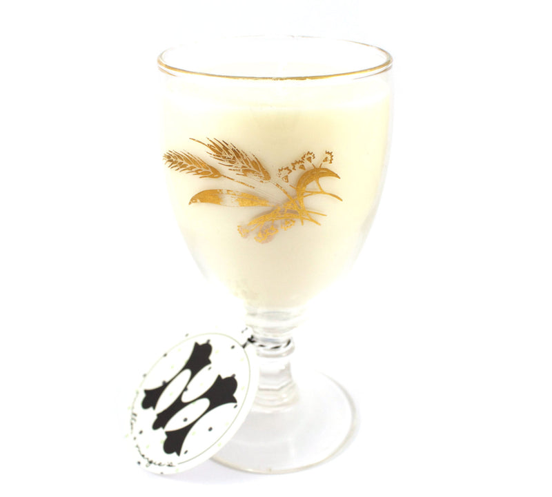 Vanilla Tobacco Soy Candles in a Vintage Wheat Glass